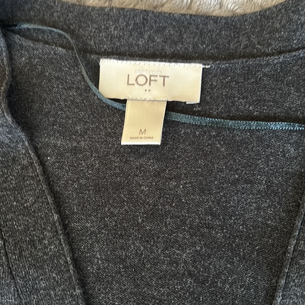 Loft Summer Light Weight Gray Cardigan - Picture 3 of 6